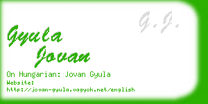 gyula jovan business card